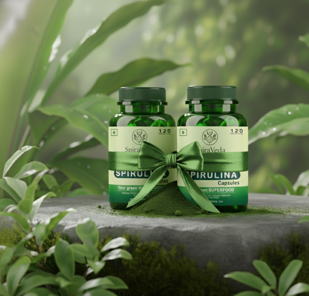 SpiraVeda Spirulina Capsules – Twin Pack