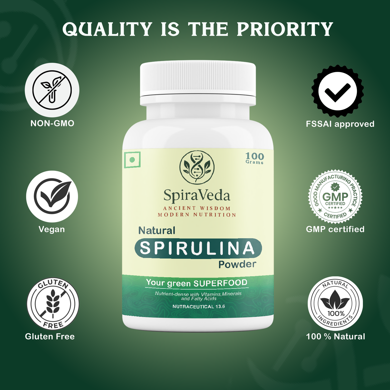 spirulina green tablets – twin pack SpiraVeda Spirulina Food Booster Powder - Image 4